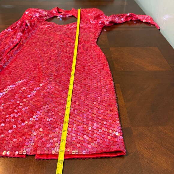 Vintage 80s NiteLine Red Sequin sexy Dress Deadstock  Sz 10 NOS party cocktail - Picture 6 of 10
